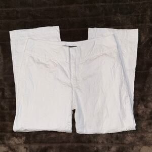 Banana Republic Size 6 White All Over Embroidered Cropped Chinos
